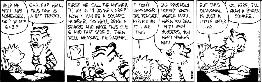 calvin and hobbes - creative maths